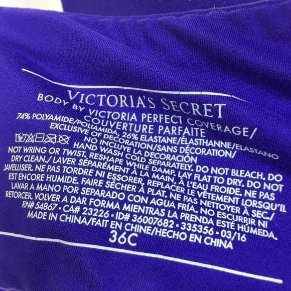 VICTORIA’S SECRET Bra Body By Victoria Perfect Coverage Push Up Solid Size 36C - Picture 4 of 10